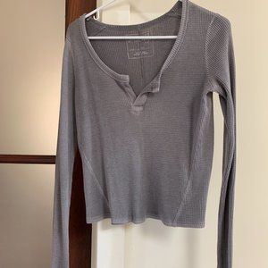 Free People Waffle Long Sleeve Shirt